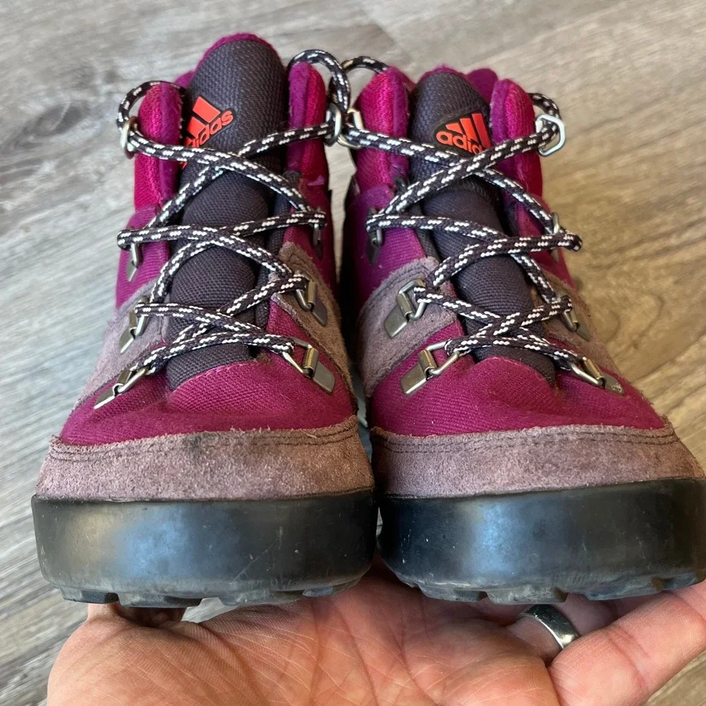 Adidas Terrex Climawarm‎ Snowpitch Hiking Boots Maroon Kids 1 UK 13.5 EU 32